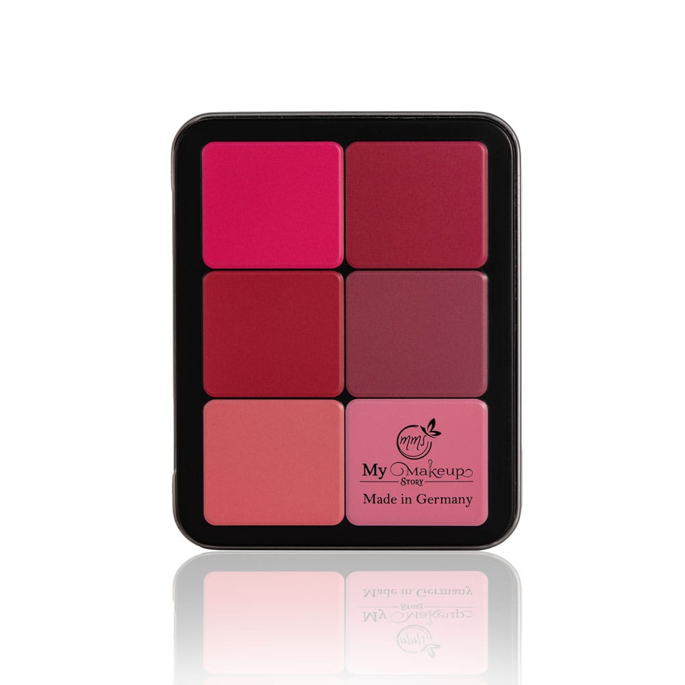 پالت رژلب ۱۲ رنگ مای میکاپ استوری My Makeup Story Lipstick Palette LIP & BLUSHER HIGHLIGHTER CREAM PALETTE